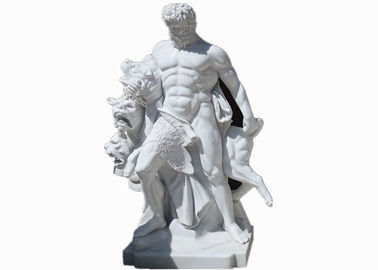 Scultura di pietra di marmo bianca a grandezza naturale della statua dell'uomo di stile occidentale