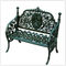 Tabella e sedie di rame del ghisa del giardino della ruggine nel banco d'annata del ghisa di stile antico