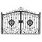 Portoni ornamentali del portone della decorazione del ghisa dell'entrata di sicurezza/metallo della partita doppia
